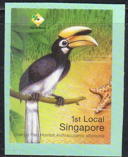 Singapore 1124 -Mint-S/A - Oriental Pied Hornbill (cv $0.45)