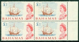 EDW1949SELL : BAHAMAS 1965 Scott #218 Ships. Blk of 4. VF, Mint OG LH. Cat $60+