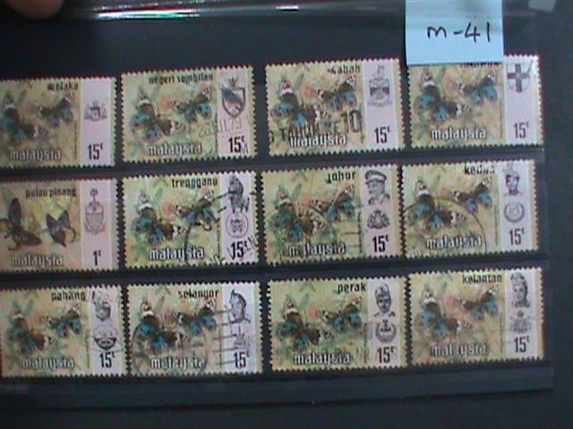 ​MALAYSIA-1971 -MILITARY-LOVELY BUTTERFLIES USED 12 STAMPS-#M41 -VERY FINE