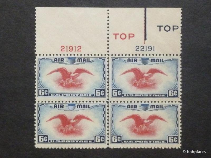 #C23 Eagle Top  Plate Block 21912,22191 F-VF NH