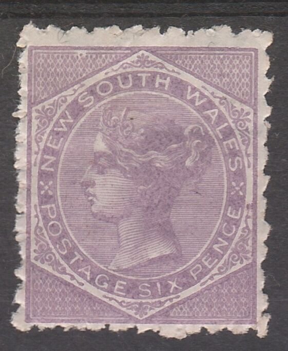 NEW SOUTH WALES 1882 QV 6D WMK CROWN/NSW SG TYPE W40 PERF 10  