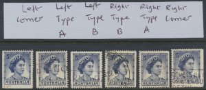 Australia SG 314 - SC# 319/319a Booklet imperf positions 1959 Used as per scan