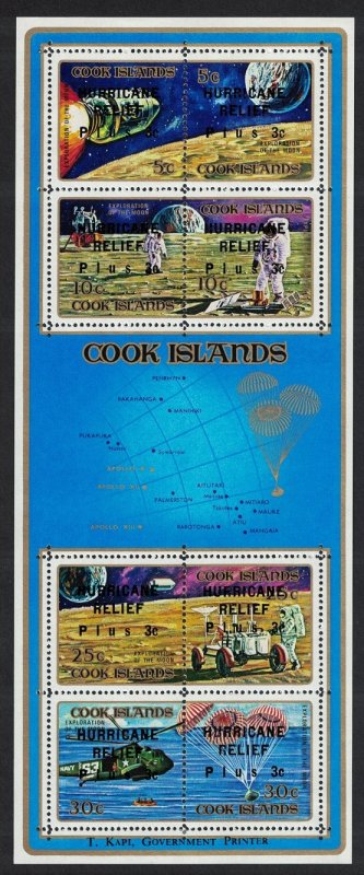 Cook Is. Space Apollo Hurricane Relief Ovpt MS 1972 MNH SG#MS400