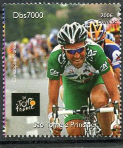 Sao Tome & Principe 2006 CYCLING Tour de France 1 value Perforated Mint (NH)