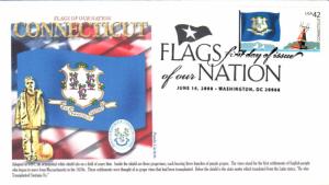 #4281 FOON: Connecticut Flag Panda FDC