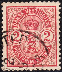 Danish West Indies 1903 used Sc #29 2c Coat of Arms