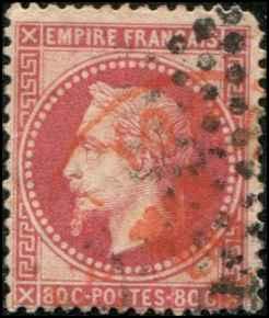 France SC# 36 Emp Napoleon 80c Type II Used SCV $24.00