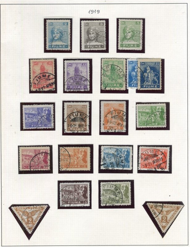 FIUME; 1919 early Pictorial issues fine nicely Postmarked USED SET