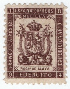 (I.B) Spain Colonial Postal : Melilla Cavalry Post (Alava)