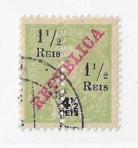 Portuguese India Sc #264B  1 1/2r perforated halves used VF