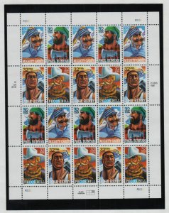 1996 Folk Heroes Sc 3086a MNH 32¢ full sheet of 20 P2222 John Henry Pecos Bill