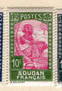 FRENCH SOUDAN; 1931 early Pictorial issue fine Mint hinged 10c. value