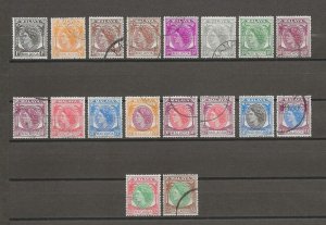 MALAYA/MALACCA 1954/57 SG 23/38 + Shades USED Cat £127