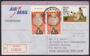 PAPUA NEW GUINEA 1983 Reg cover ex LAIAGAM using Wabag reg label............H155