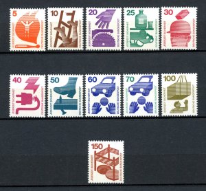 1971 Set of 11 Germany Scott #1075-85 in Mint Never Hinged - Industries