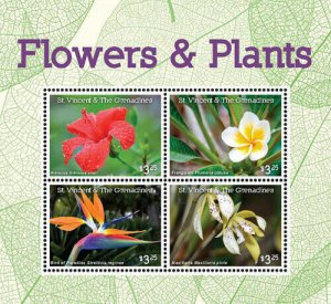 St. Vincent 2016 - Flowers & Plants, Bird of Paradise - Sheet of 4 Stamps - MNH