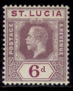 ST. LUCIA GV SG84, 6d dull & bright purple, M MINT.