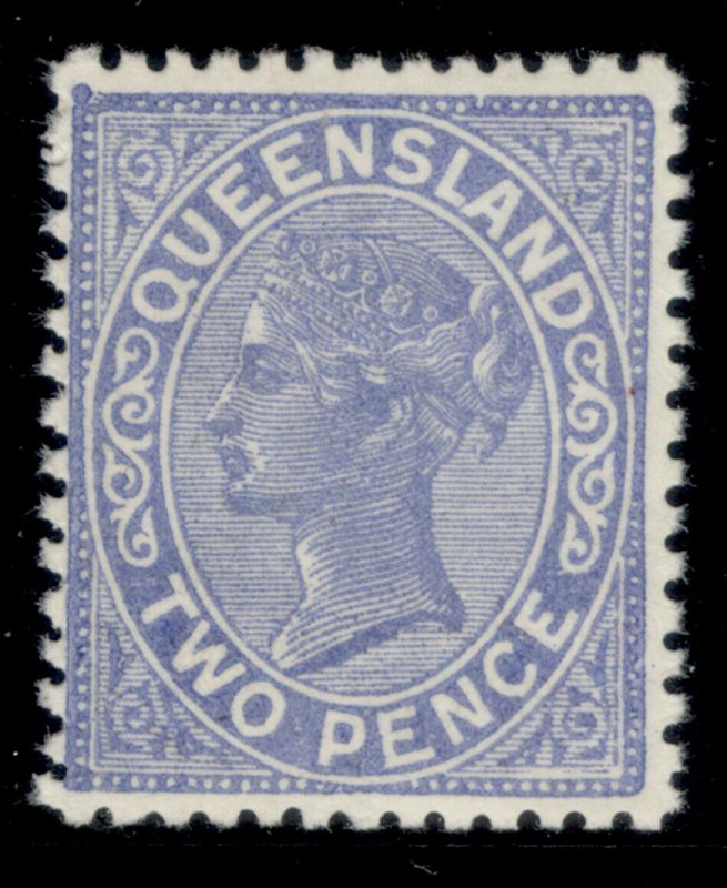 AUSTRALIA - Queensland QV SG204, 2d blue (retouched plate), M MINT.