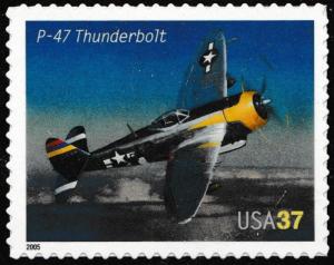 US 3919 Advances in Aviation P-47 Thunderbolt 37c single (1 stamp) MNH 2005