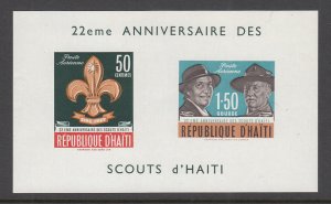 Haiti C195 Boy Scouts Foot Noted Souvenir Sheet MNH VF