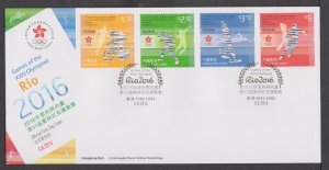 Hong Kong 2016 Rio de Janeiro Olympics Stamps Set on FDC