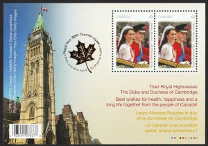 ROYAL WEDDING = PARLIAMENT = GOLD EMBLEM = Sou Sheet = Canada 2011 #2477b MNH VF