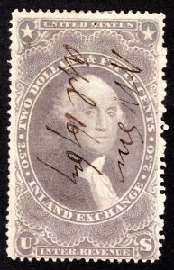 R84c - Used - $2.50 - Inland Exchange - F - ms cancel - USA Revenue Stamp