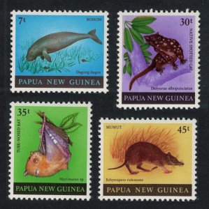 Papua NG Dugong Bat Mamut Marsupial Animals Fauna 4v 1980 MNH SC#525-528