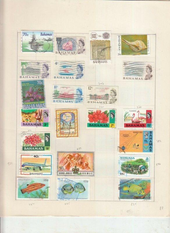 BAHAMAS 4 ALBUM PAGES OF MINT/USED VALUES/SETS 