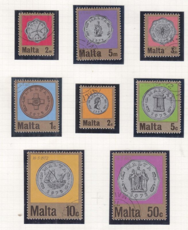 MALTA, 1972 New Coins set of 8, used.