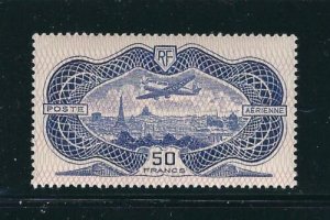 France C15 Yv PA15 50 Fr Ultramarine Banknote MNH VF 1936 SCV $1700.00