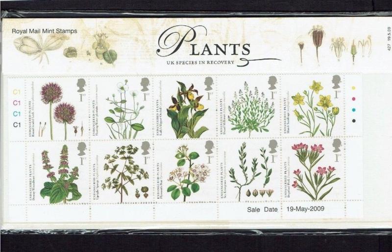 Great Britain: 2009 Action for Species, Plants, Presentation Pack 427