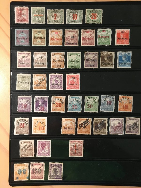 Collection of Hungary occupation stamps