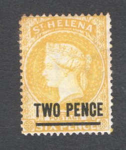 St. Helena, Scott #36   VF, Unused, OG, Hinged, 2p on 6p yellow,  ..... 5980153