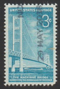 SC# 1109 - (3c) - Mackinac Bridge, used single