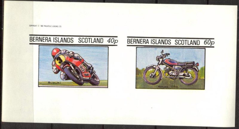 {B185} Bernera Scotland Motorcycles Sh.2 Imperf. MNH Cinderella !!