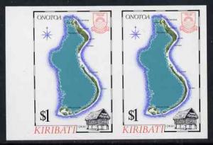 Kiribati 1987 Map $1 (Onotoa and okai house) imperf pair ...