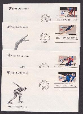 1795 - 1798 Winter Olympics set of 4 Unaddressed Reader's Digest FDCs