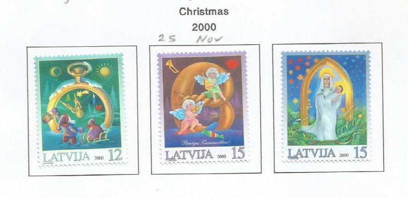 LATVIA - 2000 - Christmas - Perf 3v Set - Mint Lightly Hinged