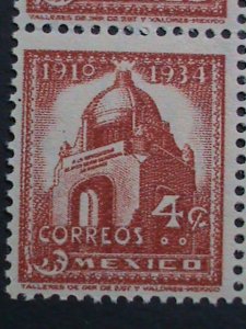 ​MEXICO 1934-SC#709 OVER 87 YEARS OLD ARCH OF THE REVOLUTION MNH BLOCK OF 6 VF