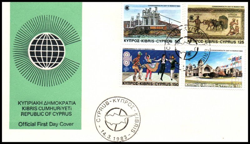 Cyprus 591-594 U/A FDC