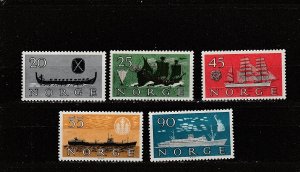 Norway  Scott#  382-386  MNH  (1960 Norwegian Shipping Industry)