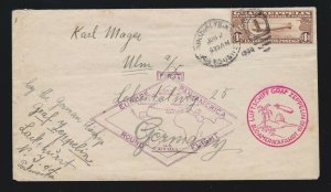 US C14 $1.30 Graf Zeppelin on South America Flight Cover to Germany