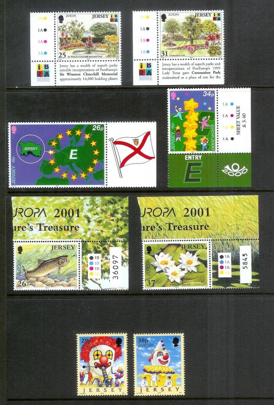 JERSEY Europa (64) All Mint Unused Stamps Most Lightly Hinged