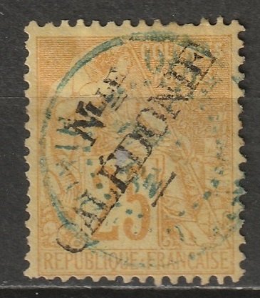 New Caledonia 1892 Sc 27 used blue CDS