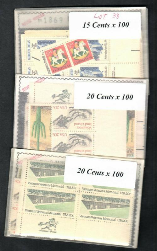 US Postage Below Face, FREE SHIPPING, $55 Face Value for only 39.99 Lot 38