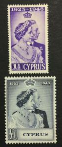 MOMEN: CYPRUS SG #166-167 MINT OG H £57 LOT #1668