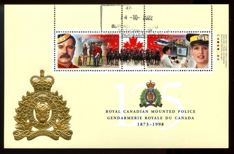 ? #1736 & #1737 RCMP  lite cancel Souvenir Sheet used Canada