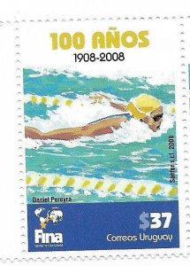 URUGUAY 2008 FLOATING SPORTS FEDERATION SWIMMING D. PEREYRA FINA Mint NH 1 value