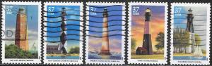 US 3787-3791 Used - Southeastern Lighthouses